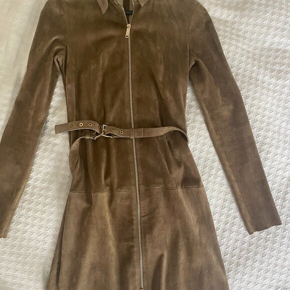 Jitrois Agatha Belted Suede Dress Size 42 - Picture 1 of 5